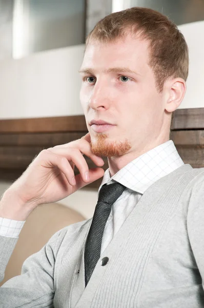 Sure young business man — Stock Photo, Image