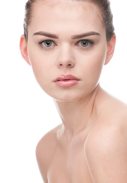 Bella faccia donna con pelle perfetta — Foto Stock