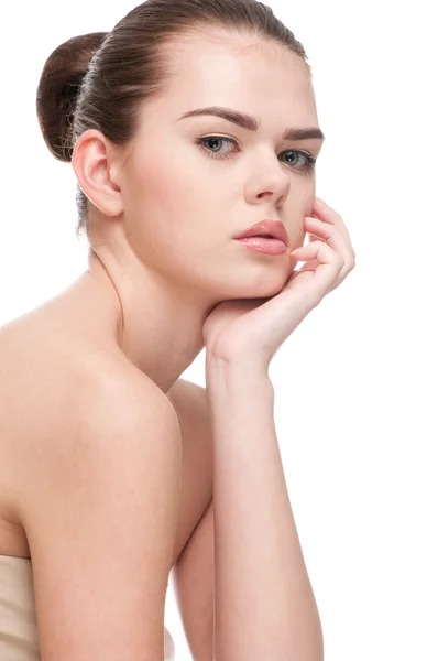 Beautiful woman face with perfect skin — Stock Photo, Image