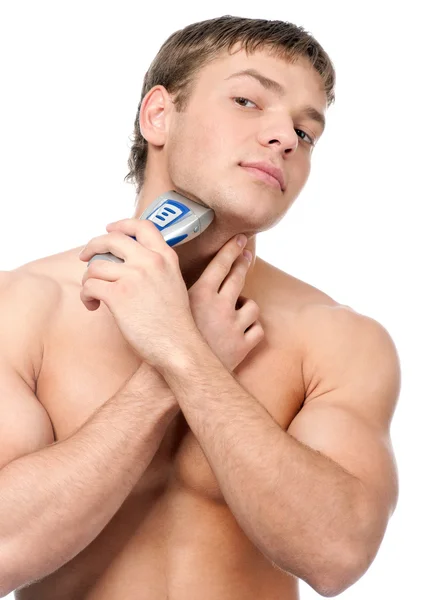 Портрет молодого красивого чоловіка голиться — стокове фото