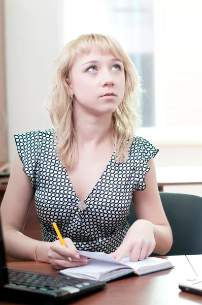 Closeup portrait of cute young business woman — Stock Photo, Image