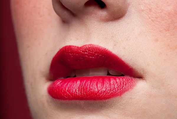 Zone de maquillage des lèvres rapprochées. Tapis rouge . — Photo