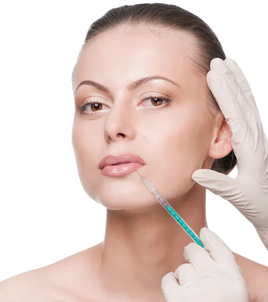 Injection cosmétique de botox dans le visage de beauté — Photo