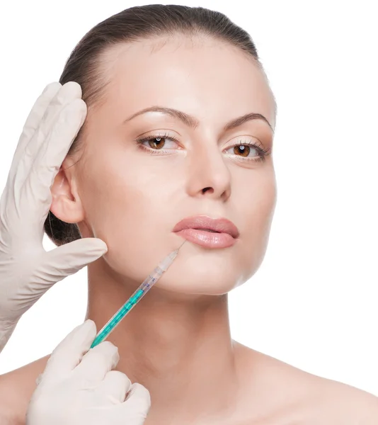 Estetyczna botox wstrzykiwań w twarz uroda — Zdjęcie stockowe
