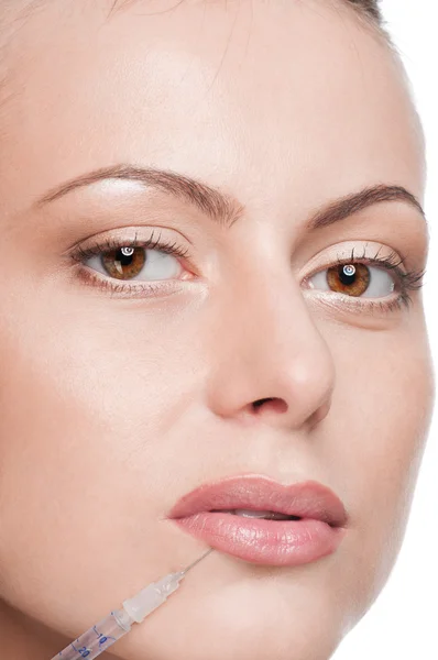 Iniezione cosmetica di botox nel viso di bellezza — Foto Stock