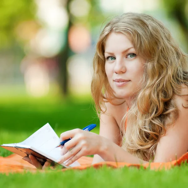 stock image Beautiful young woman study