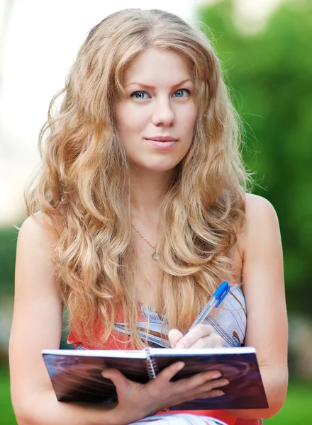 stock image Beautiful young woman study