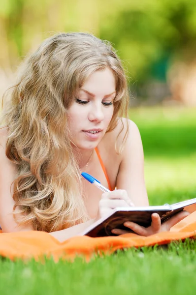 stock image Beautiful young woman study