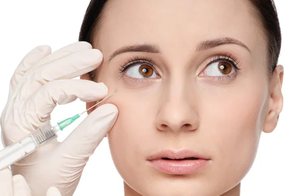 Inyección cosmética de botox en la cara de belleza —  Fotos de Stock
