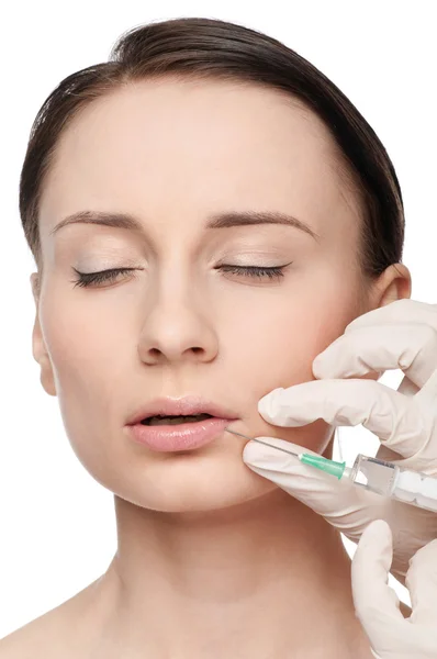 Güzellik karşısında kozmetik botox enjeksiyonu — Stok fotoğraf