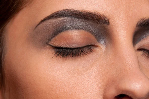 Närbild eye makeup zon av docka kvinna — Stockfoto