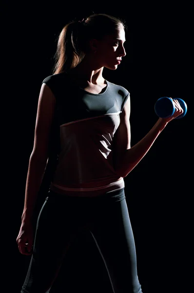 Bonita mulher esporte fazendo exercício de fitness poder — Fotografia de Stock