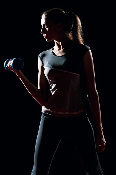 Bonita mulher esporte fazendo exercício de fitness poder — Fotografia de Stock