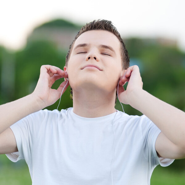 Young attractive man with headphones