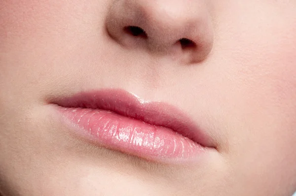 클로즈업 뷰티 젊은 여자 입술 — 스톡 사진