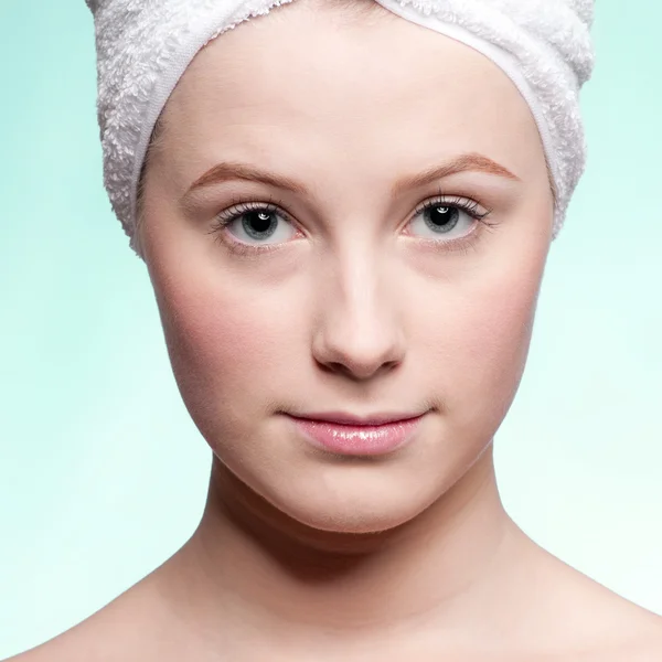 Közelkép a tökéletes egészség bőr nő portréja — Stock Fotó