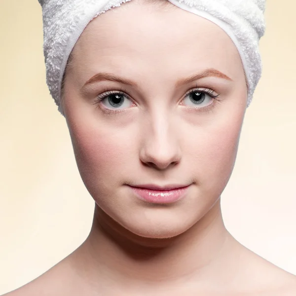 Közelkép a tökéletes egészség bőr nő portréja — Stock Fotó
