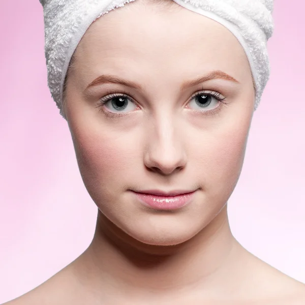 Close-up portret van vrouw met perfecte gezondheid huid — Stockfoto