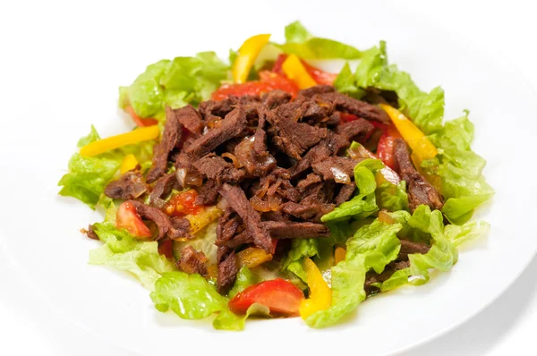 stock image Spice Mexican salad with meat on plate