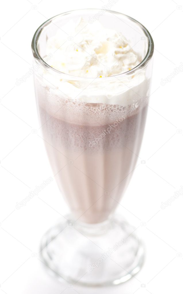 Iced blended chocolate cocktail milk
