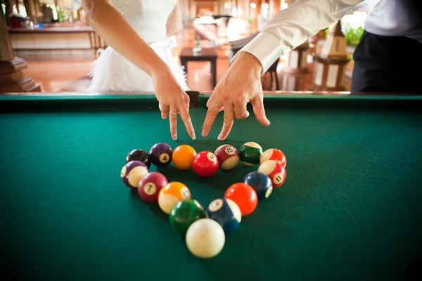 Heart of the billiard balls — Stock Photo, Image