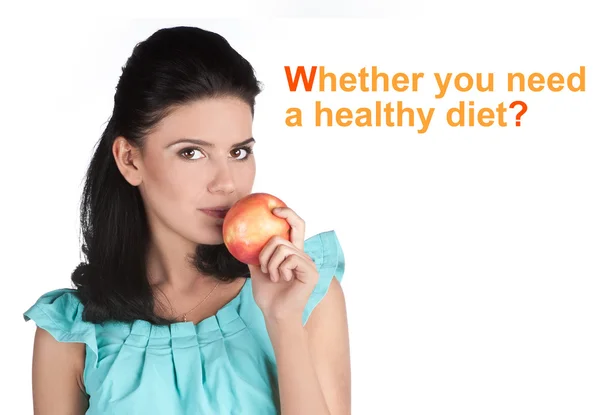 stock image Attractive young girl with fruits