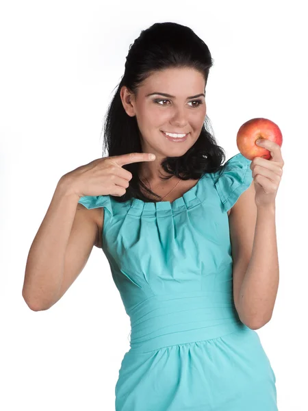 stock image Attractive young girl with fruits