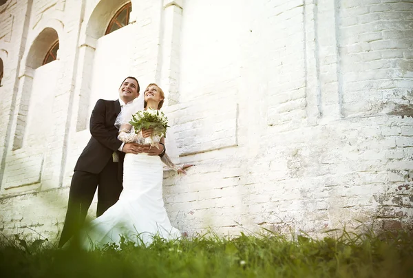 Stock image Happy bride and groom