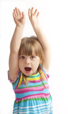 Portrait of a little girl on a white background clipart