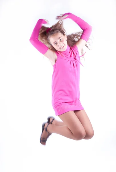 Teen little girl in pink — Stock Photo, Image
