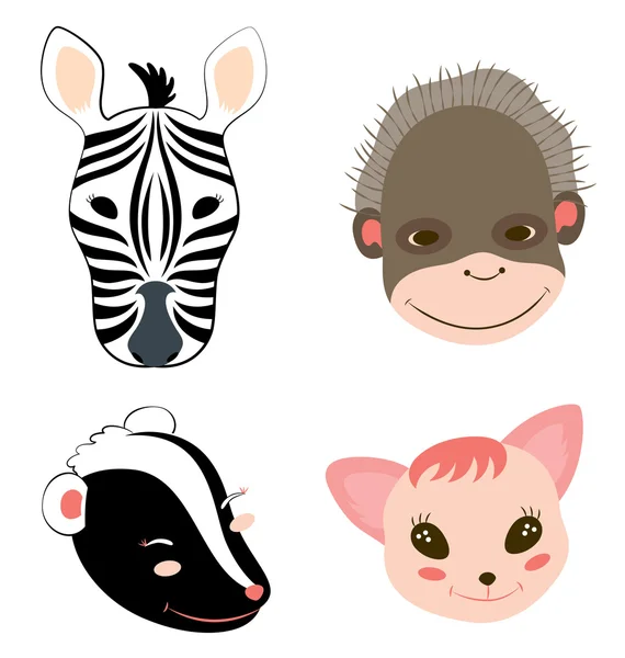 Têtes d'animaux 1 — Image vectorielle