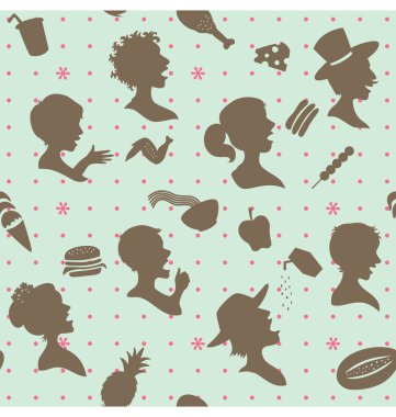I eat and enjoy pattern clipart