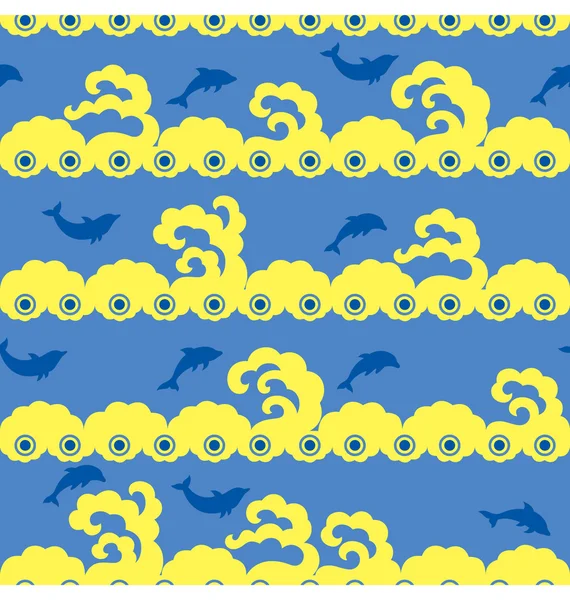 Free Dolphin Pattern — Stock Vector