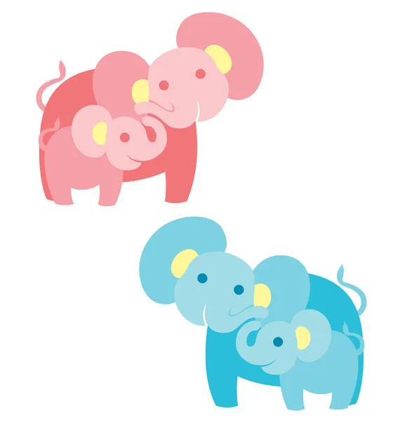 Família dos elefantes — Vetor de Stock