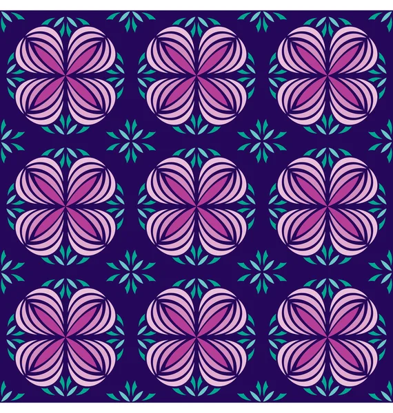 Geometric Circle Flower Pattern — Stock Vector