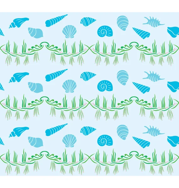 Sea Shell Collection Pattern — Stock Vector