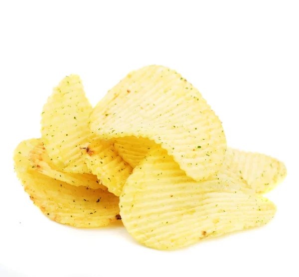 Chips auf Weiß — Stockfoto