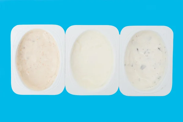 Three yougurt — Stock Photo, Image