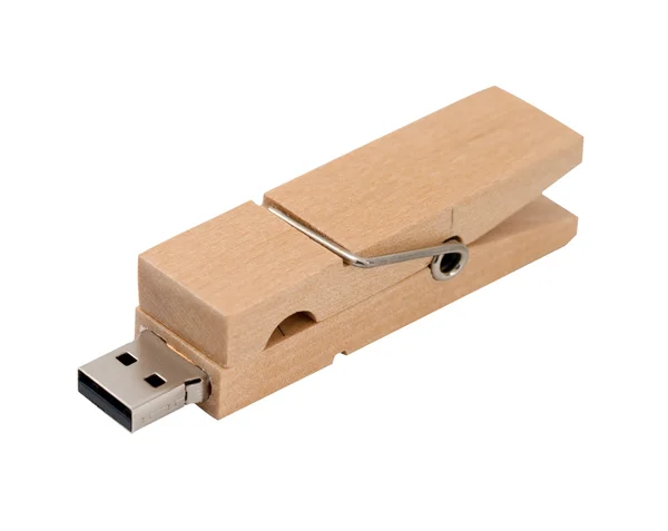 USB de madera — Foto de Stock