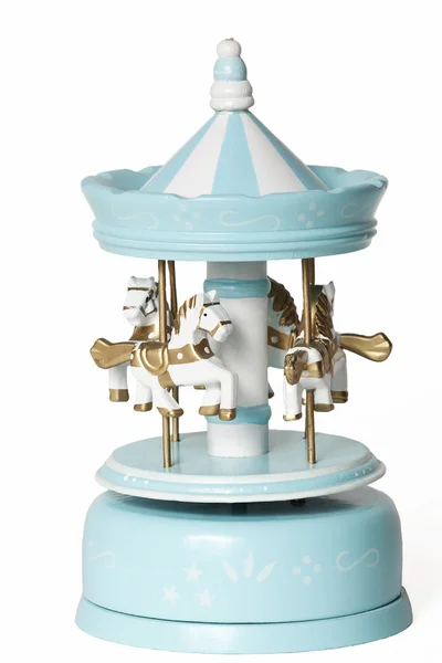 Blue merry-go-round toy on white — Stock Photo, Image