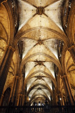 Medieval vaulted church ceiling clipart