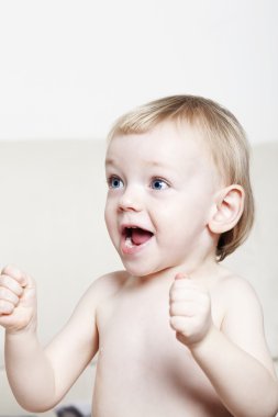 Adorable excited baby clipart