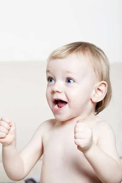 Adorable excited baby — Stock Photo, Image