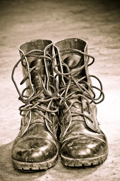 Botas de couro do exército — Fotografia de Stock