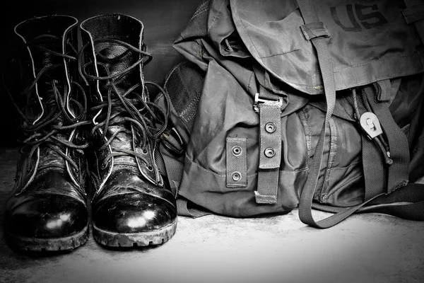 Botas de couro do exército — Fotografia de Stock