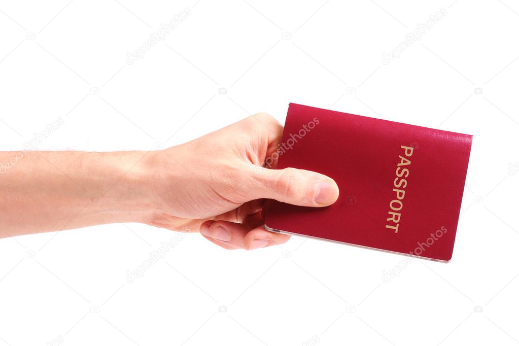 Hand with passport
