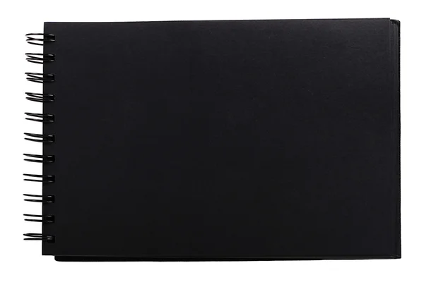 Prázdné černé spirála notebook — Stock fotografie