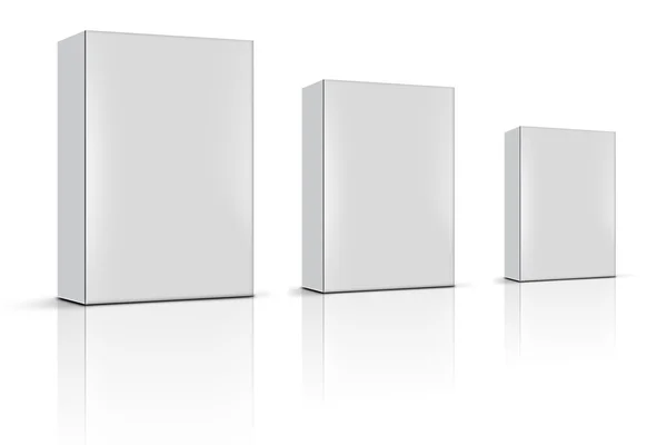 3 つの空白の製品ボックス — ストック写真