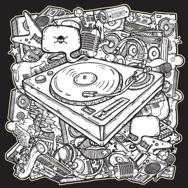 Music mix background clipart