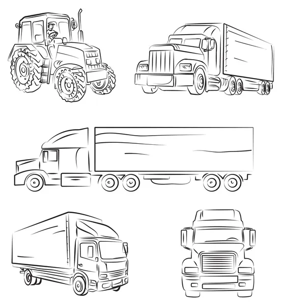 Kamyon ve kamyonet — Stok Vektör